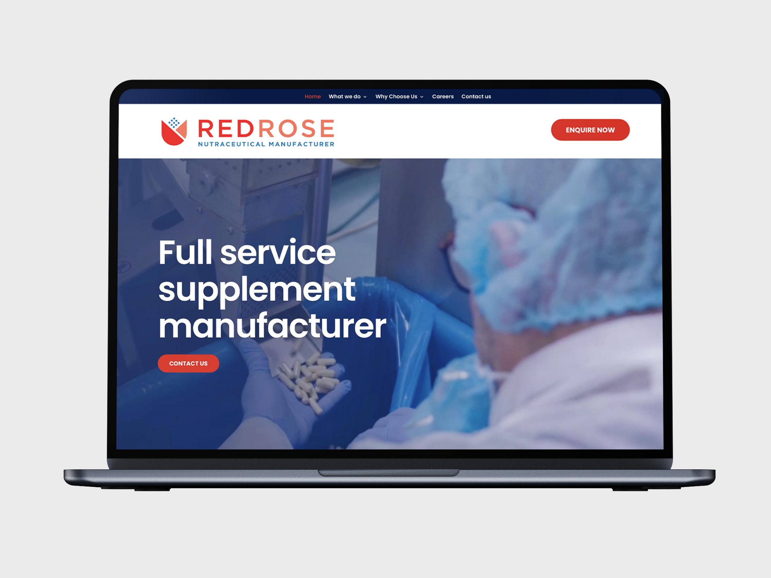 supplement manufacturer website design
